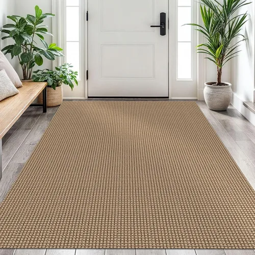 Vista 184 de EARTHALL Alfombra tejida de 2 x 3 pies, lavable para entrada, alfombra trenzada antideslizante, alfombra para puerta interior y exterior, alfombra