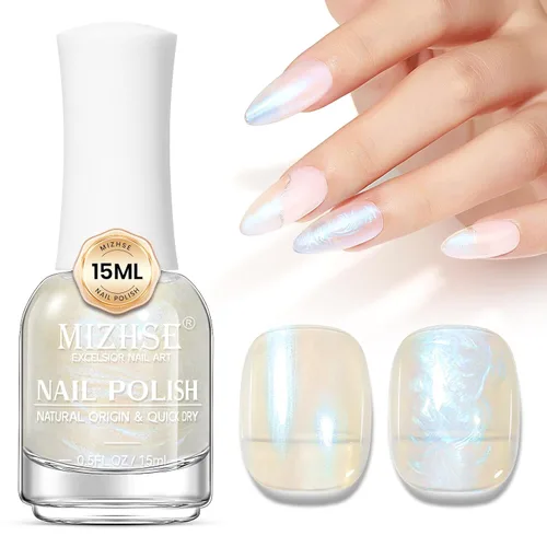 Vista 25 de MIZHSE Esmalte de uñas base y capa superior de secado rápido, 15 ml 0.5 fl oz Esmalte de uñas básico no gel de secado al aire rápido, protector