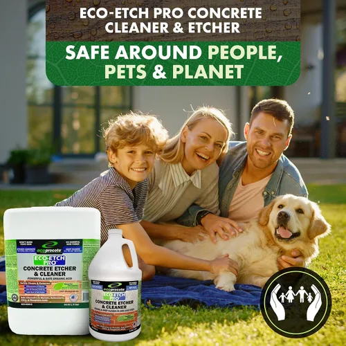 Vista 8 de eco-etch Pro hormigón Etcher & Limpiador, 1 gal Efflorescence, Rust & Dirt Remover from Brick, Driveway, Garage - Gentle Substitute for Citric
