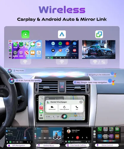 Vista 3 de Radio de coche Carplay 2G+64G para Toyota Corolla 2009 2010 2011 2012 2013, Rimoody estéreo de coche Android Android auto GPS WiFi pantalla táctil
