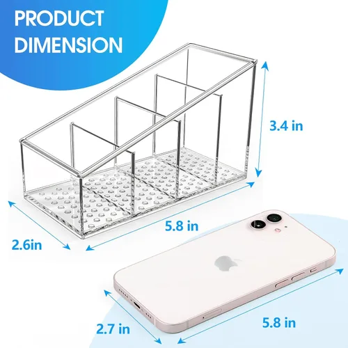 Vista 3 de MaxGear Soporte de control remoto transparente para TV, organizador de almacenamiento de control remoto pequeño, organizador de plástico