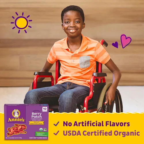 Vista 4 de Annie's Organic Berry Patch - Snacks de frutas con sabor a conejito, sin gluten, 10 bolsas, 7 onzas