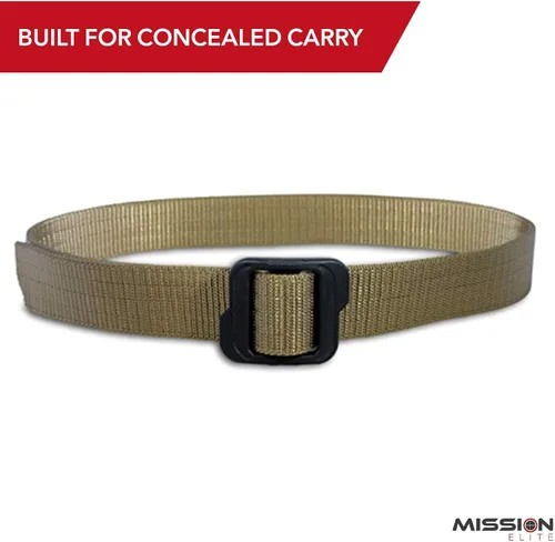 Vista 2 de Cinturón Táctico, Cinturones de Pistola de Nylon de 1.5 Pulgadas para Hombres, Cinturón EDC de 2 Capas con Hebilla de Plástico Ajustable