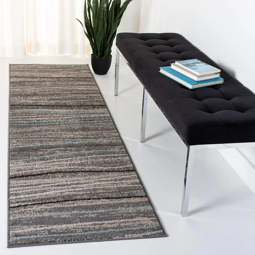 Vista 10 de SAFAVIEH Amsterdam Collection AMS111A - Alfombra para pasillo, 2 pies 3 pulgadas x 8 pies, color crema y beige, diseño moderno de ondas a rayas,