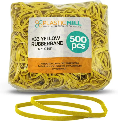 Vista 17 de Gomas de goma PlasticMill - Tamaño #33 - Gomas de color argyle púrpura - 1LB/500