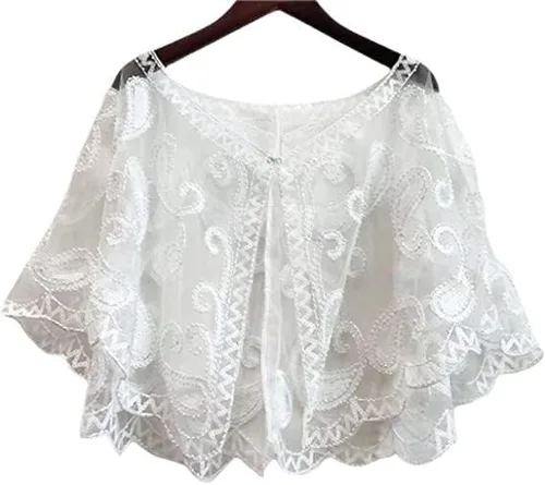 Vista 6 de Specell 1920s Shawls and Wraps for Evening Dresses,Wedding Shawl,Handmade Sequin Beaded Evening Shawl Bridal Wrap 23