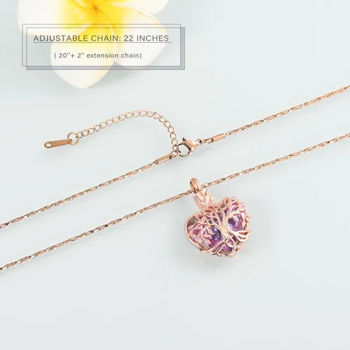 Vista 62 de Imrsanl Collar de urna de árbol de la vida con forma de corazón, joyería de cremación para hombres y mujeres, recuerdo, joyería conmemorativa