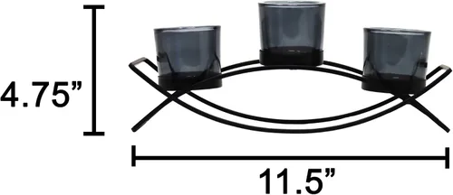 Vista 4 de Seraphic - Porta velas arqueado de hierro para decoración de centro de mesa con portavelas largo para bodas, patio, cocina, comedor y mesas de café