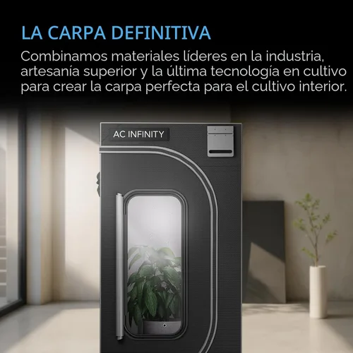 Vista 2 de AC Infinity CLOUDLAB 422, Tienda de cultivo avanzada 2x2, postes más gruesos de 1 pulgada, lona Mylar 2000D, alta reflectividad probada