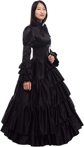 Vista 6 de GRACEART - Disfraz estilo victoriano , rococó, para mujer (vestido y miriñaque)