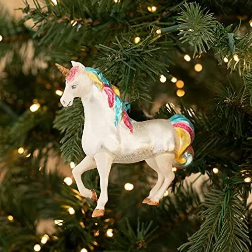 Vista 2 de Adorno de unicornio navideño de cristal