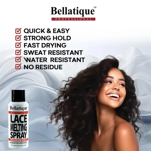 Vista 3 de Bellatique Spray de fusión de encaje (3.38 onzas), sujeción máxima. Bordes impecables, rápido y fácil, secado rápido, resistente a la humedad