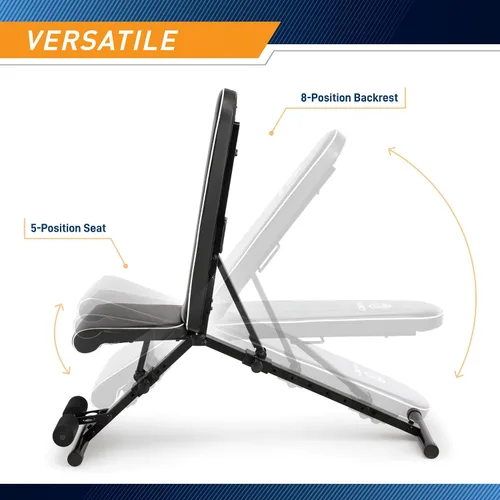 Vista 6 de Marcy Foldable Adjustable Utility Weight Bench, Strength Training Home Gym for Full Body Workout