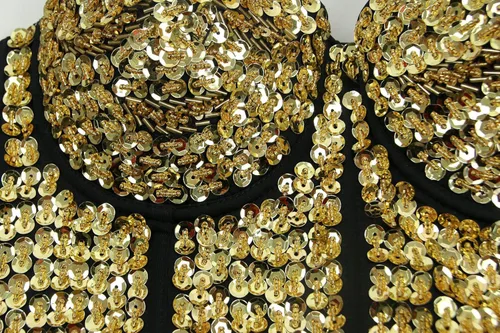 Vista 6 de Charmian Sujetador de negocios con lentejuelas de moda Burlesque para mujer