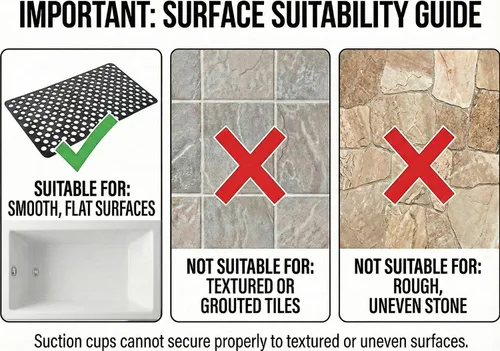 Vista 2 de Tapete antideslizante para tina, extra suave, elastómero termoplástico, para niños, lavable a máquina
