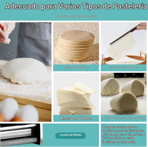 Vista 4 de Máquina eléctrica automática de piel de bola de masa hervida 3.1 in 0.35 oz molde comercial Dumpling Skin Machine Electric Wonton Skin Machine