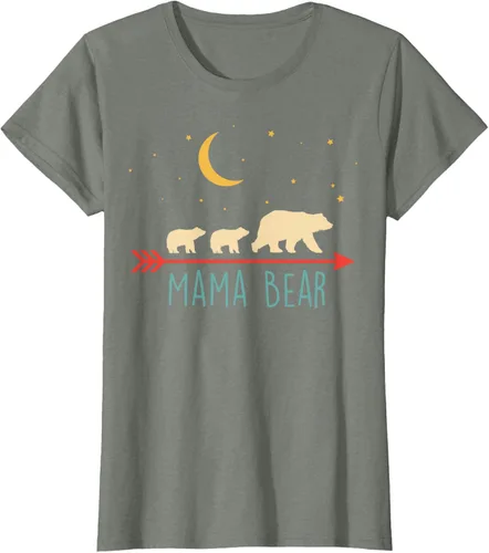 Vista 12 de Camiseta de mamá oso con 2 cachorros de dos veces Blessed Mama Bear, Negro, S