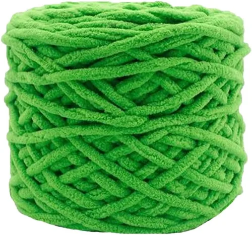 Vista 26 de Hilo de felpilla grueso y esponjoso, color negro, grueso, lavable, suave y cálido, hilo de punto a mano, hilo accesorio, 5.64 oz