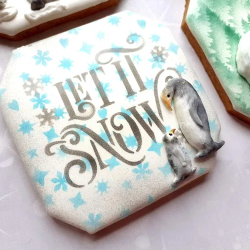 Vista 8 de Katy Sue Molde de silicona de la familia de pingüinos para decoración de pasteles y manualidades