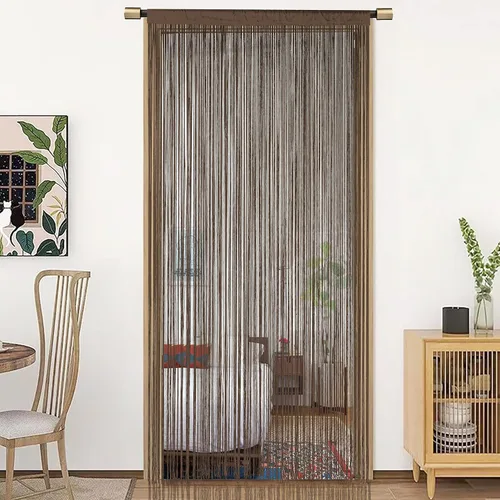 Vista 14 de HSYLYM - Cortinas de cuerda de espaguetis para puertas con borlas de privacidad, marco de puerta, hippy, pared, cocina, pasillo, bohemia, cortinas