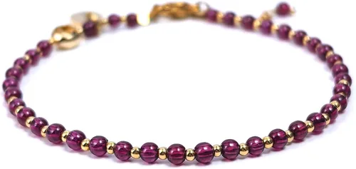 Vista 33 de Morchic 3mm Natural Gemstone Beaded Bracelet for Women, Dainty Tiny Charm Jewelry, Adjustable 7.1-8.6" Ideal Birthday Holiday Gift