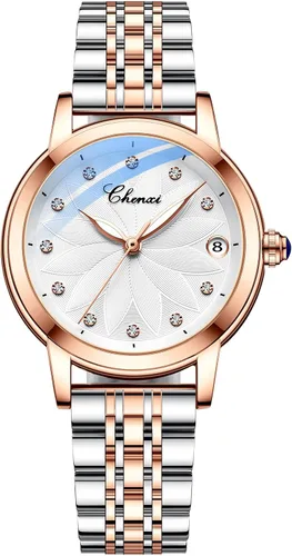 Vista 7 de MASTOP Relojes de mujer de zafiro automáticos Steampunk de cuerda automática mecánicos con pulsera de oro, reloj de esqueleto para mujer con correa