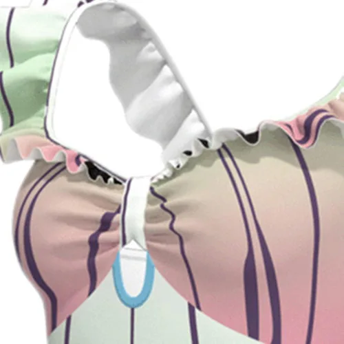 Vista 2 de Kimetsu No Yaiba - Traje de baño de una pieza para mujer, anime Kamado Shinobu cosplay, trajes de baño de dibujos animados japoneses de verano