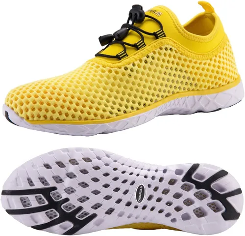 Vista 26 de Zapatos de agua para mujer de secado rápido, drenaje de 3 segundos y todo terreno para natación, senderismo, yoga 18155Negro