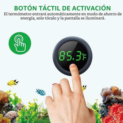 Vista 4 de Termómetro digital para tanque de peces PAIZOO con pantalla LED precisa de ±0.9°F, termómetro de acuario para medición de temperatura adecuado