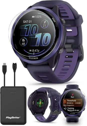 Vista 11 de Garmin Forerunner 570 Advanced GPS Running and Triathlon Smartwatch Bundle (1.850 in, Amp Yellow/Translucent Whitestone/Turquoise)