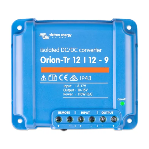 Victron Energy Orion-Tr Convertidor de CC a CC - 12/12 voltios 9 amperios 110 vatios - Protección IP43 - para sistemas de batería dual - Aislado