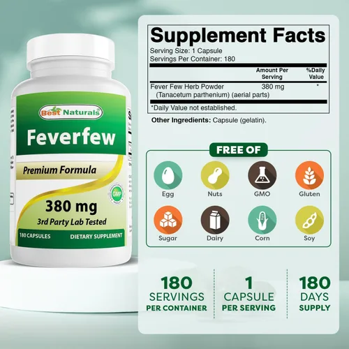 Vista 2 de Best Naturals matricaria 380 mg 180 Cápsulas
