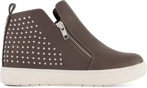 Vista 4 de CUSHIONAIRE Hollywood - Tenis de cuña oculta con tachuelas y espuma viscoelástica para mujer, Negro, 1