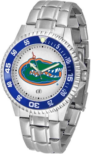 Vista 35 de SunTime Reloj de cuarzo de 1.575 in para hombre, correa de acero inoxidable de 0.787 in, esfera Gameday