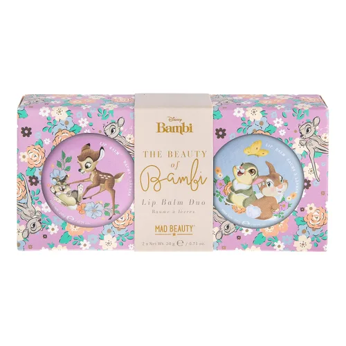 Vista 2 de Mad Beauty Disney Beauty of Bambi - Bálsamo labial Duo Cosméticos libres de crueldad animal Aroma de fresa y vainilla Regalos para el cuidado