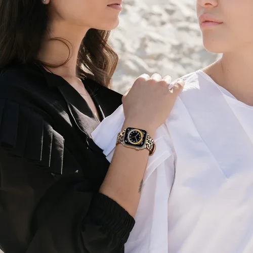 Vista 5 de FINTIE Correas compatibles con Apple Watch, correa de repuesto de cuero genuino para iWatch