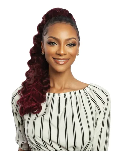 Vista 3 de Mane Concept Mezcla de cabello humano Cola de caballo marrón Sugar Wrap N Tie BSWNT07 Onda Crimp Wnt 22" (2)