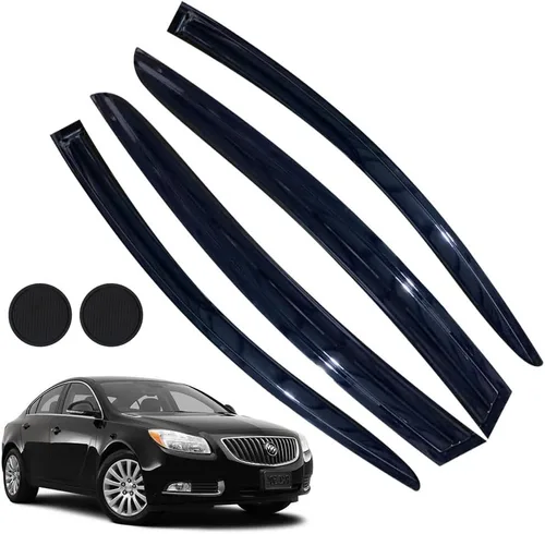 Vista 10 de Protectores de lluvia para Mazda 3 Hatchback 2010-2013, deflectores de ventana lateral con cinta adhesiva para Mazda 3 Hatchback, viseras de ventana
