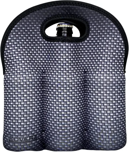 Vista 2 de Paquete de 6 portadores con aislamiento de neopreno #1, portador de botellas de cerveza, bolsa de seis paquetes - Buffalo Plaid