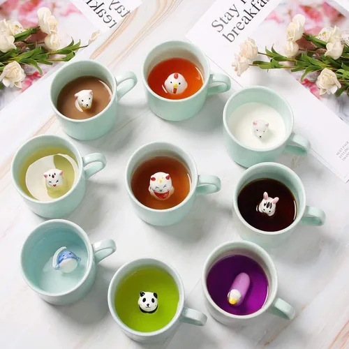 Vista 3 de Chick Taza de Café 3D Taza de Cerámica de Lindo Animal de Dibujos Animados - Animal Bebé Adentro, Mejor Taza de Oficina y Regalo de Cumpleaños 8 OZ