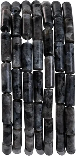 Vista 25 de Cuentas de tubo rectangular de jade africano natural, 0.157 x 0.512 in, 15.0 in/str sueltas semi piedras preciosas para hacer pulseras, collares