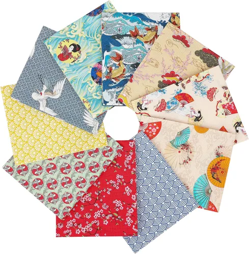 Vista 29 de Craftido -25 Opciones- Paquetes de Tela de Acolchado 100% Algodón 10pcs Fat Quarters 18"x21"-Peso Mediano 5.2 oz- Algodón Suave para Acolchado