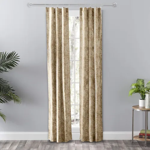 Vista 7 de Ellis Curtain Lexington Leaf Tailored Swags, Azul 56"x36