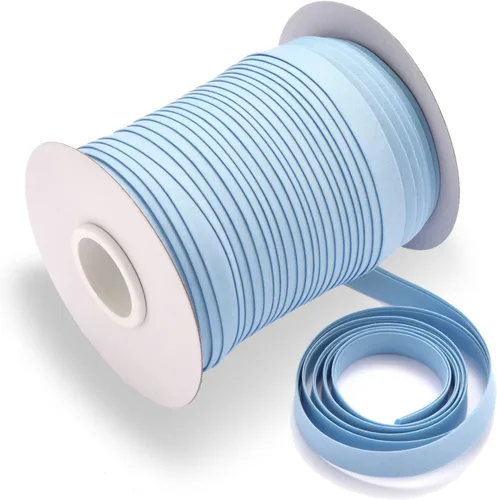 Vista 27 de Cinta al bies de doble pliegue de 1/2 pulgada, cinta al bies de doble pliegue de 55 yardas, carrete continuo a granel para coser ropa, acolchado