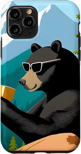 Vista 27 de iPhone 16 Bear Enjoying A Coffee Case