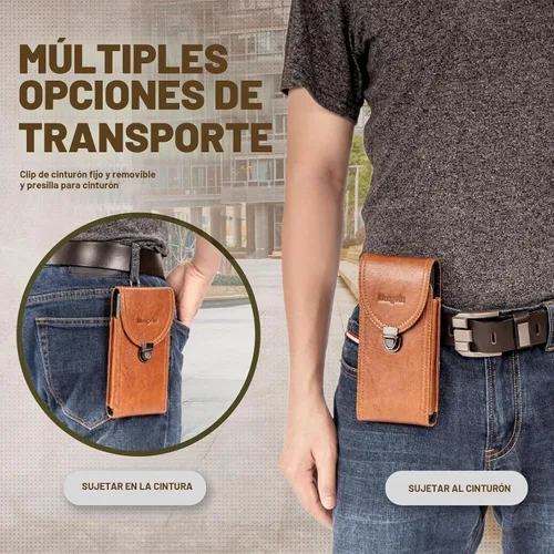 Vista 6 de Funda de piel para cinturón con clip para teléfono celular Belt Holster fit for iPhone 17 Pro Max 16 Pro Max 15 Pro Max Samsung Galaxy S26 Ultra