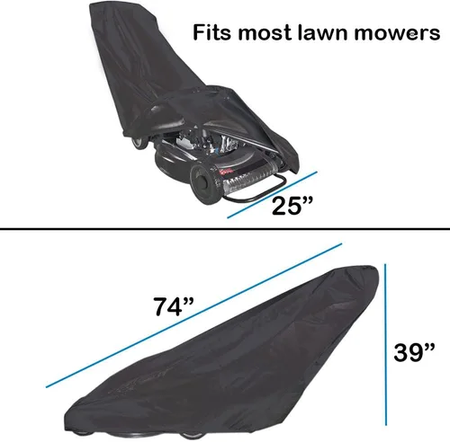 Vista 3 de Amberr Funda para cortacésped, resistente al agua 600D, cubierta para cortacésped, cubierta impermeable para cortacésped, protección completa contra