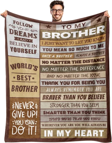 Vista 8 de Regalos para Hermano - Regalos de Hermana para Hermano - Mejor Regalo de Cumpleaños para Hermanos Adultos - Regalo de Navidad Día del Padre Manta