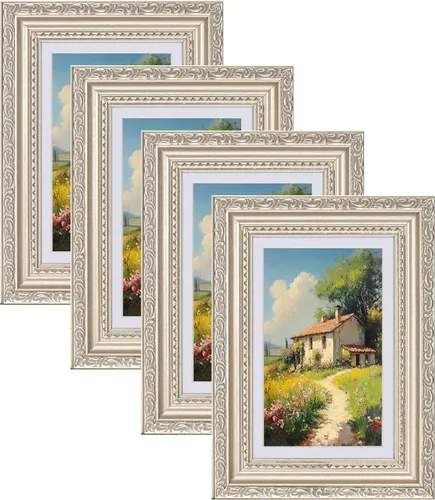 Vista 15 de eletecpro 8x10 Vintage Picture Frame, Glass Cover, Gold, 4-Pack Dorado