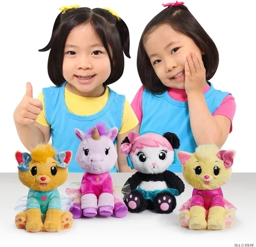 Vista 2 de Just Play EK World - Juego de peluche de 7 pulgadas, diseño de coco, falda azul y lazo rosa, juguetes para niños a partir de 3 años
